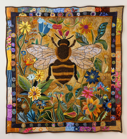 Bumblebee Garden Quilted Blanket NCU0NT007