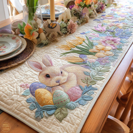Bunny Blossom Quilted Table Runner NCU0DV2011