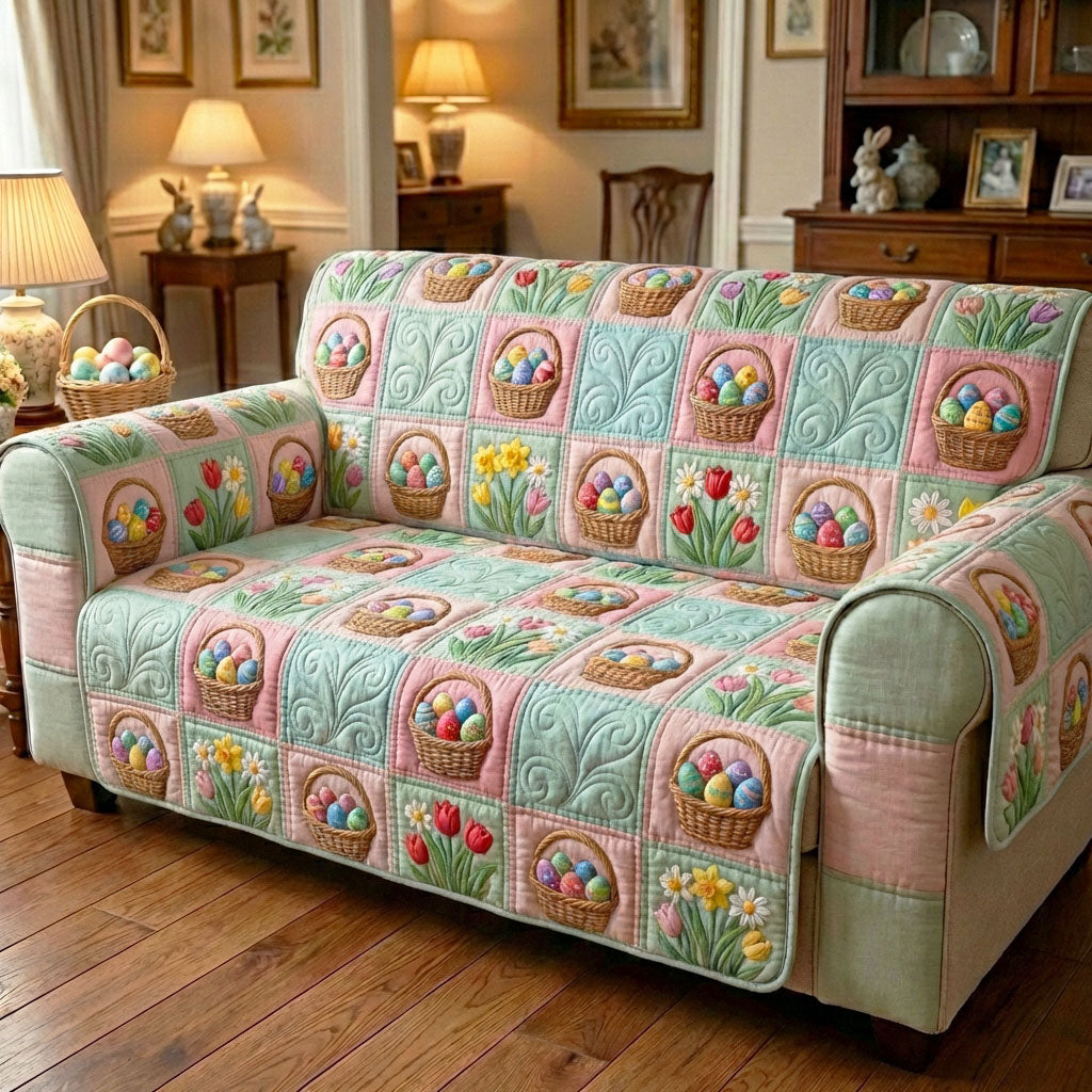 Bunny Easter Day Quilted Sofa Cover NCU0NTD1572
