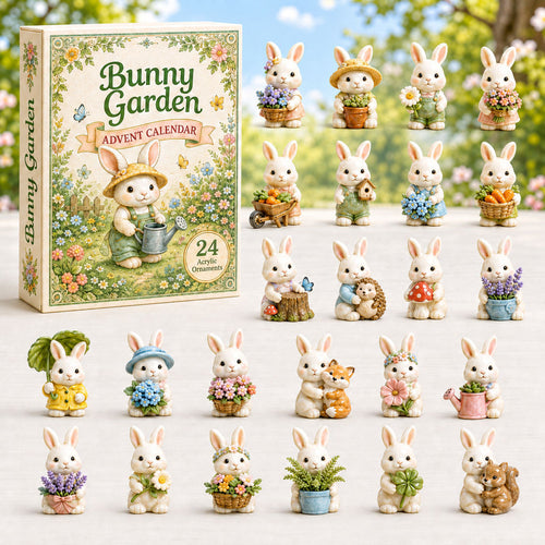 CHRISTMAS KICKOFF 40% OFF - Bunny Garden Advent Calendar 2026 - 24-Day Festive Countdown, Acrylic Charms Blind Box - Gift For Bunny Lovers