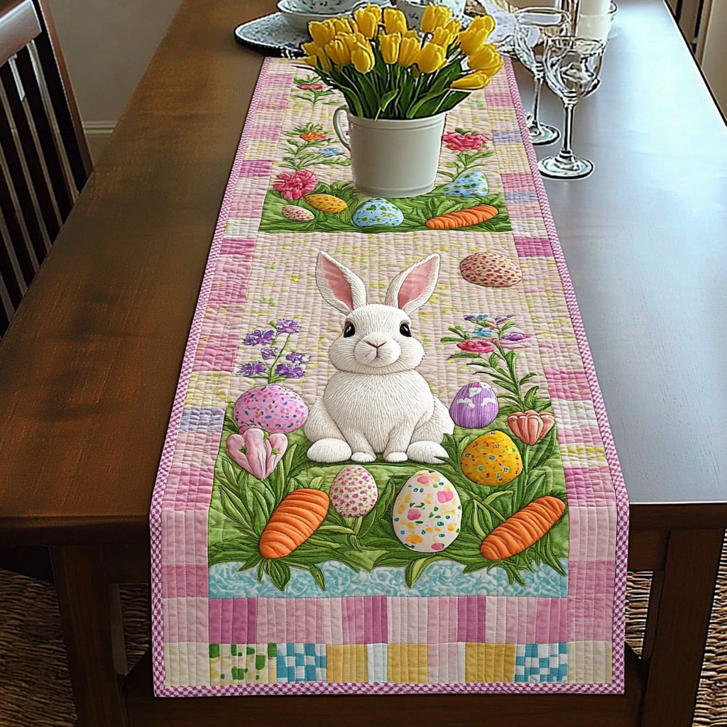 Bunny Trail Quilted Table Runner NCU0DV160