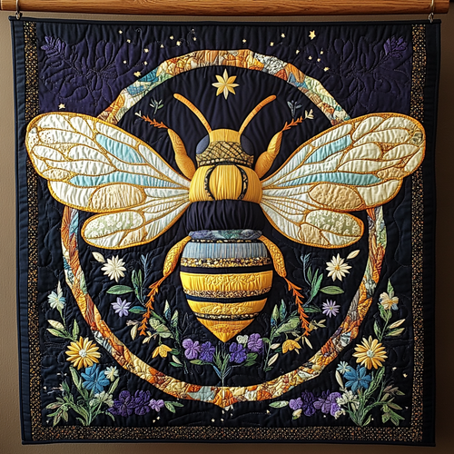 Busy Bee Blossom Quilted Blanket NCU0NT213