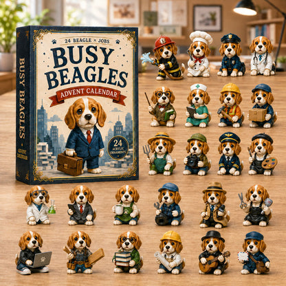 CHRISTMAS KICKOFF 40% OFF - Busy Beagles Advent Calendar 2026 - 24-Day Festive Countdown, Acrylic Charms Blind Box - Gift For Beagle Lovers AC0NT129