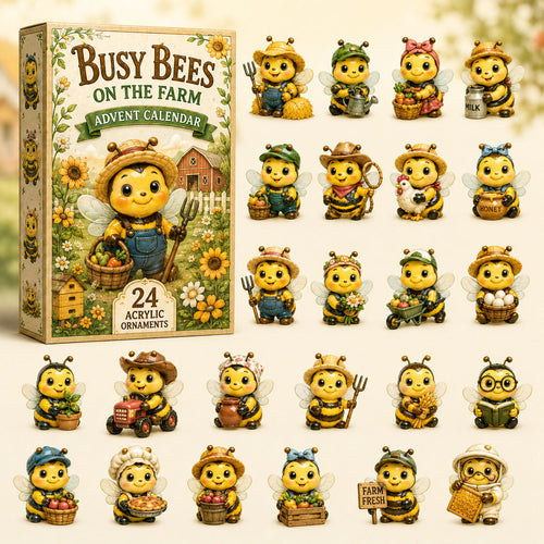 CHRISTMAS KICKOFF 40% OFF - Busy Bees Advent Calendar 2026 - 24-Day Festive Countdown, Acrylic Charms Blind Box - Gift For Bee Lover