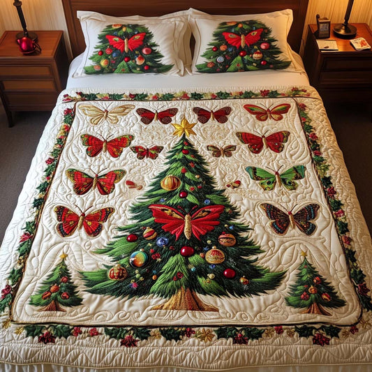 Butterfly Cheer 3-Piece Quilted Bedding Set NCU0NNT099