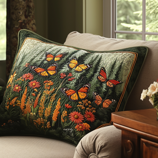 Butterfly Garden Quilted Bedding Pillow Case NCU0DV492