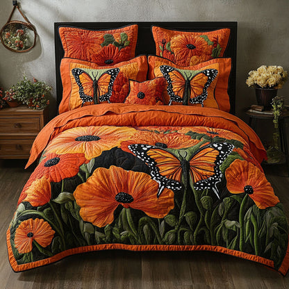 Butterfly Bloom 3-Piece Quilted Bedding Set NCU0DDK2317