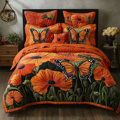 Butterfly Bloom 3-Piece Quilted Bedding Set NCU0DDK2317