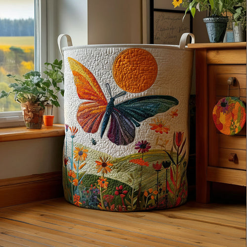 Butterfly Breeze Quilted Laundry Basket NCU0PTT2585