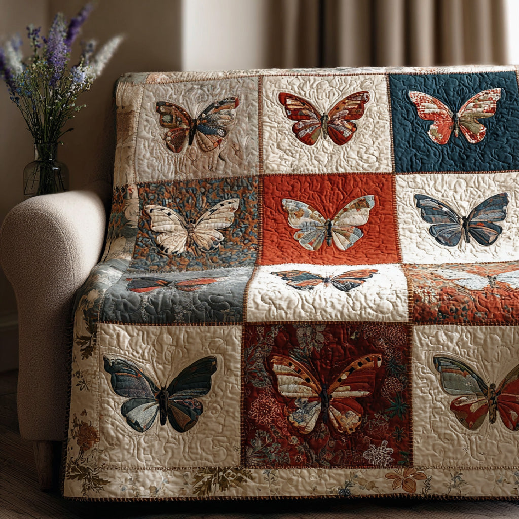Butterfly Harmony Quilted Blanket NCU0LDH488