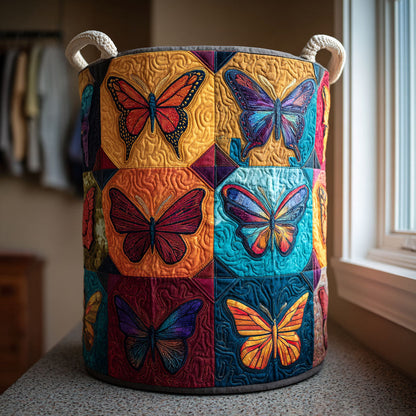 Butterfly Harmony Quilted Laundry Basket NCU0DDK2264