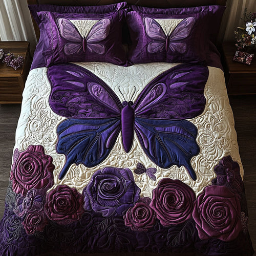 Butterfly Meadow 3-Piece Quilted Bedding Set NCU0DDK2316