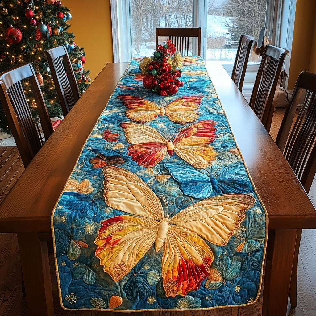 Butterfly Meadow Quilted Table Runner NCU0DDK1591