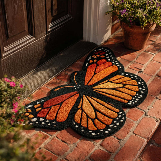 Butterfly Monarch Glow Custom Shape Doormat NCU0HNH996