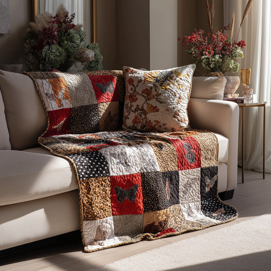 Butterfly Patchwork Quilted Blanket NCU0LDH273