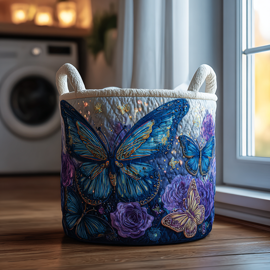 Butterfly Petal Quilted Laundry Basket NCU0PVL418