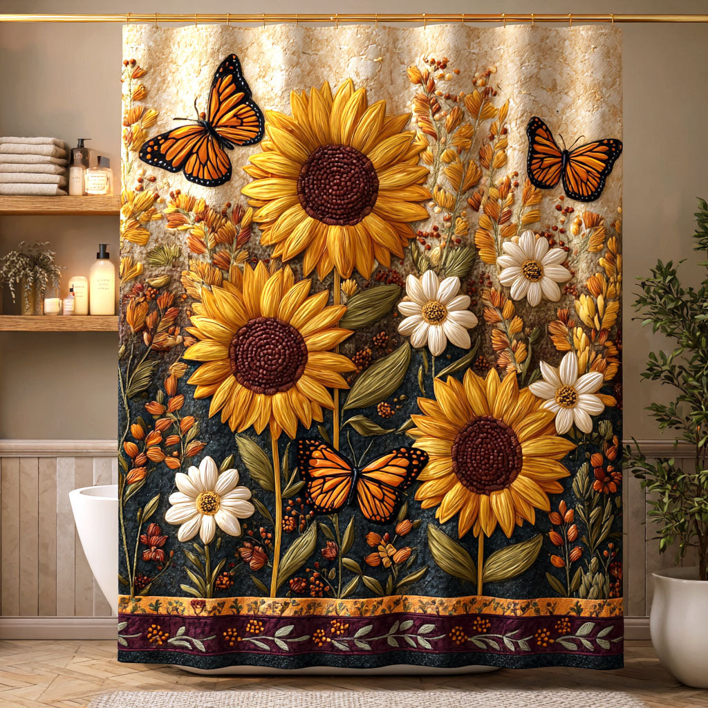 Butterfly Sunflower Garden Shower Curtain NCU0NTV894