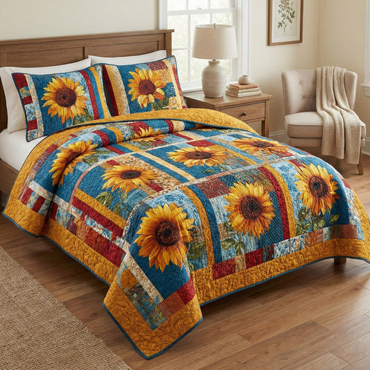 Butterfly Sunlight Garden 3-Piece Quilted Bedding Set NCU0NNT2991