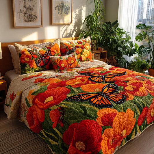 Butterfly Whisper 3-Piece Quilted Bedding Set NCU0DDK2318