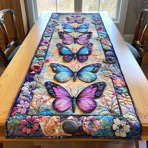 Butterfly Whisper Quilted Table Runner NCU0DDK1425