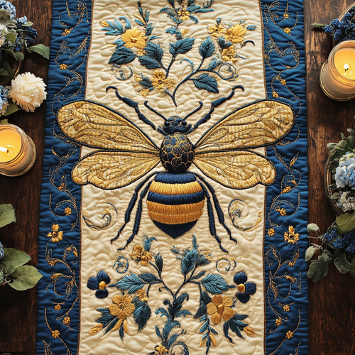 Buzzing Beauty Quilted Table Runner NCU0NVH495