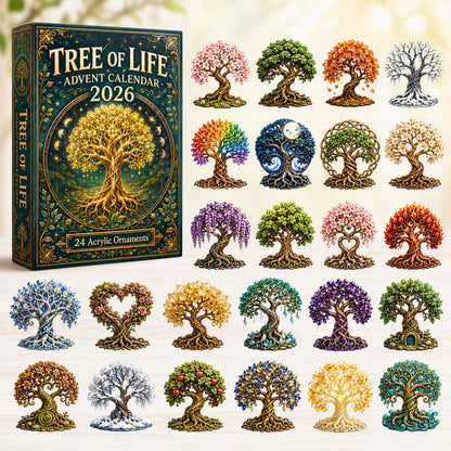 CHRISTMAS KICKOFF 40% OFF - All Year Tree Of Life Advent Calendar 2026 - 24-Day Festive Countdown, Acrylic Charms Blind Box - Gift For Family & Friends AC0HT300