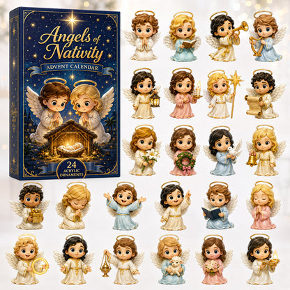 CHRISTMAS KICKOFF 40% OFF - Angels of Nativity Advent Calendar 2026 - 24-Day Festive Countdown, Acrylic Charms Blind Box - Gift For Family & Friends AC0HT207
