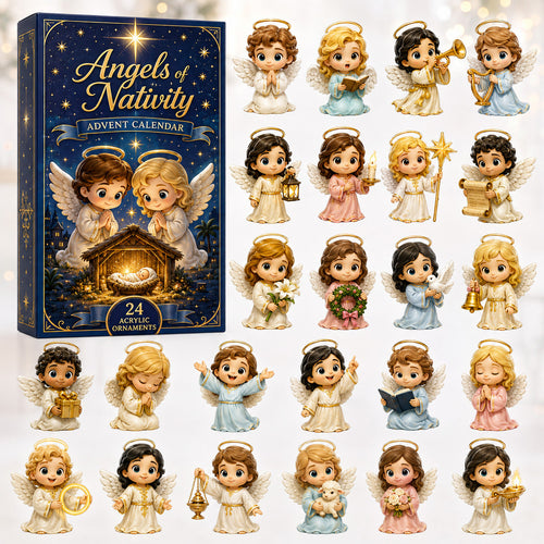 CHRISTMAS KICKOFF 40% OFF - Angels of Nativity Advent Calendar 2026 - 24-Day Festive Countdown, Acrylic Charms Blind Box - Gift For Family & Friends AC0HT207