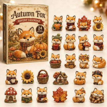 CHRISTMAS KICKOFF 40% OFF - Autumn Fox Advent Calendar 2026 - 24-Day Festive Countdown, Acrylic Charms Blind Box - Gift For Fox Lovers