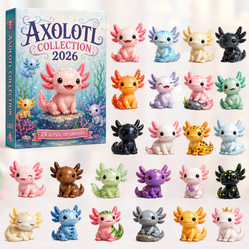 CHRISTMAS KICKOFF 40% OFF - Axolotl Collection Advent Calendar 2026 - 24-Day Festive Countdown, Acrylic Charms Blind Box - Gift For Axolotl Lovers AC0HT495