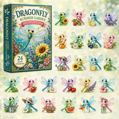 CHRISTMAS KICKOFF 40% OFF - Bloom Dragonfly Advent Calendar 2026 - 24-Day Festive Countdown, Acrylic Charms Blind Box - Gift For Dragonfly Lovers