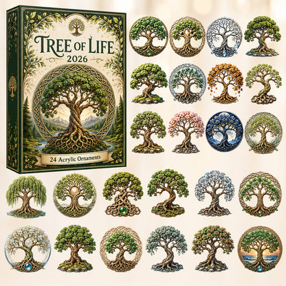CHRISTMAS KICKOFF 40% OFF - Celtic Tree Of Life Advent Calendar 2026 - 24-Day Festive Countdown, Acrylic Charms Blind Box - Gift For Family & Friends AC0HT301
