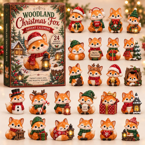 CHRISTMAS KICKOFF 40% OFF - Christmas Fox Advent Calendar 2026 - 24-Day Festive Countdown, Acrylic Charms Blind Box - Gift For Fox Lovers