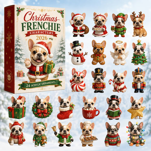 CHRISTMAS KICKOFF 40% OFF - Christmas Frenchie Advent Calendar 2026 - 24-Day Festive Countdown, Acrylic Charms Blind Box - Gift For French Bulldog Lovers AC0HT185