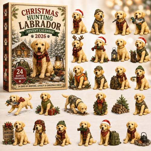 CHRISTMAS KICKOFF 40% OFF - Christmas Hunting Labrador Advent Calendar 2026 - 24-Day Festive Countdown, Acrylic Charms Blind Box - Gift For Labrador Lovers AC0HT259