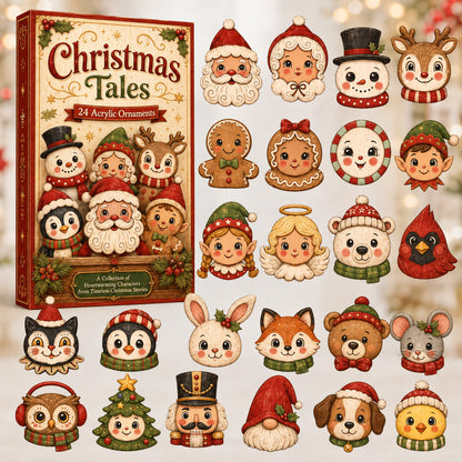 CHRISTMAS KICKOFF 40% OFF - Christmas Tales Characters Advent Calendar 2026 - 24-Day Festive Countdown, Acrylic Charms Blind Box - Gift For Family Members