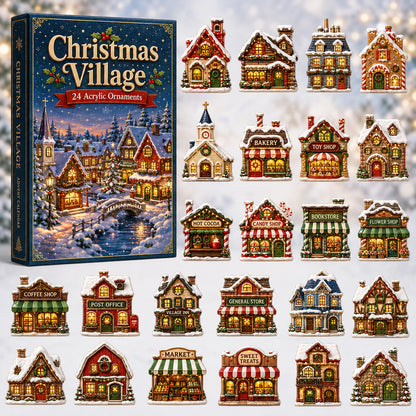 CHRISTMAS KICKOFF 40% OFF - Christmas Village Advent Calendar 2026 - 24-Day Festive Countdown, Acrylic Charms Blind Box - Gift For Family & Friends