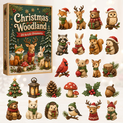 CHRISTMAS KICKOFF 40% OFF - Christmas Woodland Advent Calendar 2026 - 24-Day Festive Countdown, Acrylic Charms Blind Box - Gift For Woodland Lovers, Family Members