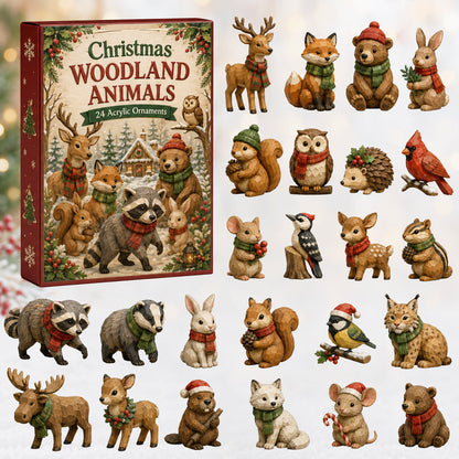 CHRISTMAS KICKOFF 40% OFF - Christmas Woodland Crew Advent Calendar 2026 - 24-Day Festive Countdown, Acrylic Charms Blind Box - Gift For Woodland Lovers, Family Members