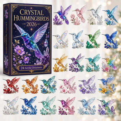 CHRISTMAS KICKOFF 40% OFF - Crystal Hummingbirds Advent Calendar 2026 - 24-Day Festive Countdown, Acrylic Charms Blind Box - Gift For Hummingbird Lovers AC0HT440