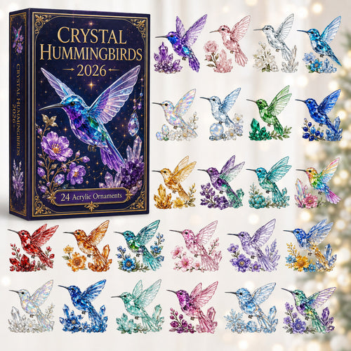 CHRISTMAS KICKOFF 40% OFF - Crystal Hummingbirds Advent Calendar 2026 - 24-Day Festive Countdown, Acrylic Charms Blind Box - Gift For Hummingbird Lovers AC0HT440