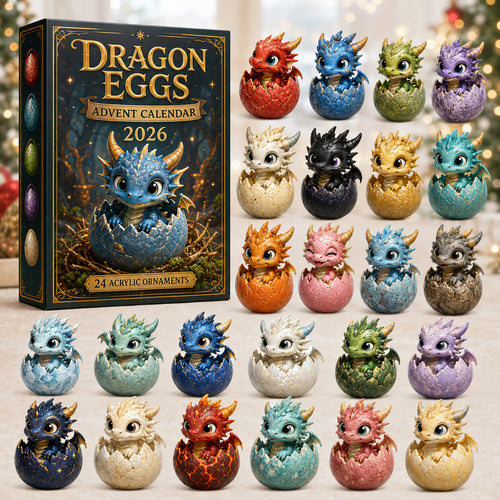 CHRISTMAS KICKOFF 40% OFF - Dragon Eggs Advent Calendar 2026 - 24-Day Festive Countdown, Acrylic Charms Blind Box - Gift For Dragon Lovers