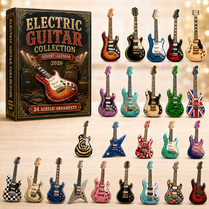 CHRISTMAS KICKOFF 40% OFF - Electric Guitar Advent Calendar 2026 - 24-Day Festive Countdown, Acrylic Charms Blind Box - Gift For Guitar Lovers AC0HT465