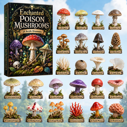 CHRISTMAS KICKOFF 40% OFF - Enchanted Poison Mushrooms Advent Calendar 2026 - 24-Day Festive Countdown, Acrylic Charms Blind Box - Gift For Nature Lovers AC0HT314