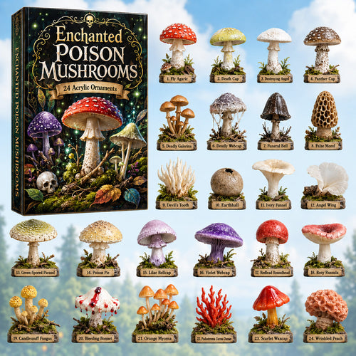 CHRISTMAS KICKOFF 40% OFF - Enchanted Poison Mushrooms Advent Calendar 2026 - 24-Day Festive Countdown, Acrylic Charms Blind Box - Gift For Nature Lovers AC0HT314