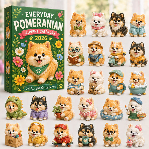 CHRISTMAS KICKOFF 40% OFF - Everyday Pomeranian Advent Calendar 2026 - 24-Day Festive Countdown, Acrylic Charms Blind Box - Gift For Pomeranian Lovers