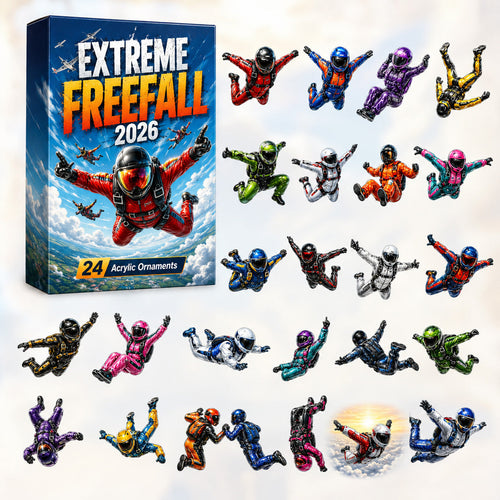 CHRISTMAS KICKOFF 40% OFF - Extreme Freefall Advent Calendar 2026 - 24-Day Festive Countdown, Acrylic Charms Blind Box - Gift For Skydiving Lovers AC0HT347