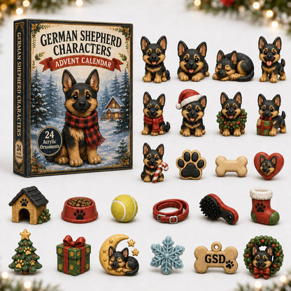 CHRISTMAS KICKOFF 40% OFF - German Shepherd Advent Calendar 2026 - 24-Day Festive Countdown, Acrylic Charms Blind Box - Gift For Dog Lovers