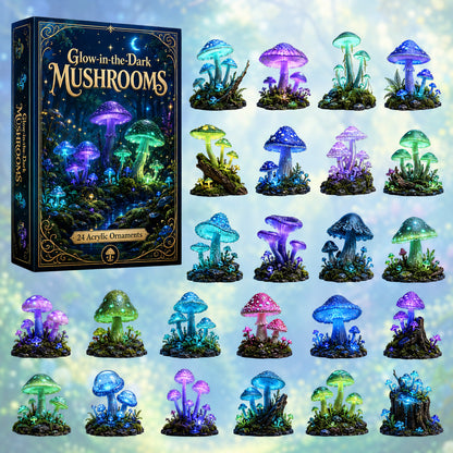 CHRISTMAS KICKOFF 40% OFF - Glowing Mushrooms Advent Calendar 2026 - 24-Day Festive Countdown, Acrylic Charms Blind Box - Gift For Nature Lovers AC0HT317