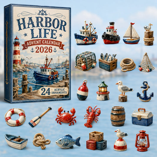 CHRISTMAS KICKOFF 40% OFF - Harbor Life Advent Calendar 2026 - 24-Day Festive Countdown, Acrylic Charms Blind Box - Gift For Ocean Lovers, Family & Friends AC0HT229